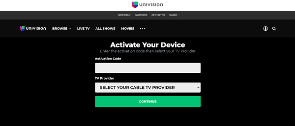 How to activate Univision on multiple devices?