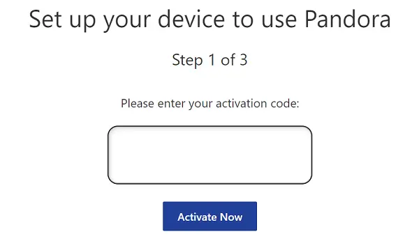 pandora.com/activate